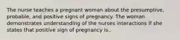 The nurse teaches a pregnant woman about the presumptive, probable, and positive signs of pregnancy. The woman demonstrates understanding of the nurses interactions if she states that positive sign of pregnancy is..