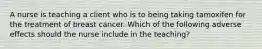 A nurse is teaching a client who is to being taking tamoxifen for the treatment of breast cancer. Which of the following adverse effects should the nurse include in the teaching?