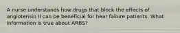 A nurse understands how drugs that block the effects of angiotensin II can be beneficial for hear failure patients. What information is true about ARBS?