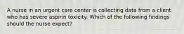 A nurse in an urgent care center is collecting data from a client who has severe aspirin toxicity. Which of the following findings should the nurse expect?