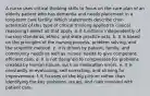 A nurse uses critical thinking skills to focus on the care plan of an elderly patient who has dementia and needs placement in a long-term care facility. Which statements describe char- acteristics of this type of critical thinking applied to clinical reasoning? Select all that apply. a. It functions independently of nursing standards, ethics, and state practice acts. b. It is based on the principles of the nursing process, problem solving, and the scientific method. c. It is driven by patient, family, and community needs as well as nurses' needs to give competent, efficient care. d. It is not designed to compensate for problems created by human nature, such as medication errors. e. It is constantly re-evaluating, self-correcting, and striving for improvement. f. It focuses on the big picture rather than identifying the key problems, issues, and risks involved with patient care.