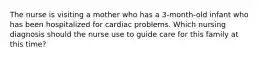 The nurse is visiting a mother who has a 3-month-old infant who has been hospitalized for cardiac problems. Which nursing diagnosis should the nurse use to guide care for this family at this time?