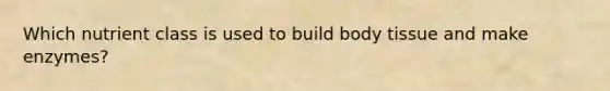 Which nutrient class is used to build body tissue and make enzymes?