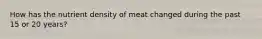 How has the nutrient density of meat changed during the past 15 or 20 years?