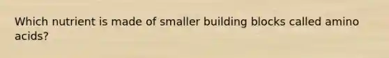 Which nutrient is made of smaller building blocks called amino acids?