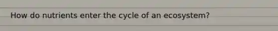 How do nutrients enter the cycle of an ecosystem?