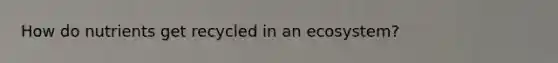 How do nutrients get recycled in an ecosystem?