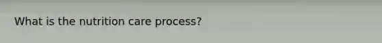 What is the nutrition care process?