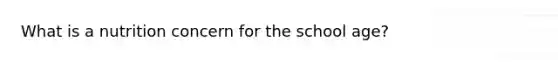 What is a nutrition concern for the school age?