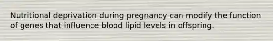 Nutritional deprivation during pregnancy can modify the function of genes that influence blood lipid levels in offspring.