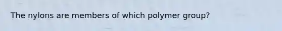 The nylons are members of which polymer group?