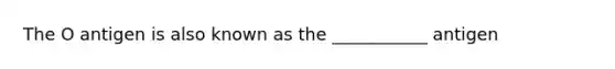 The O antigen is also known as the ___________ antigen