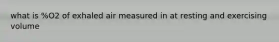 what is %O2 of exhaled air measured in at resting and exercising volume