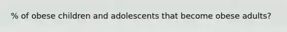 % of obese children and adolescents that become obese adults?