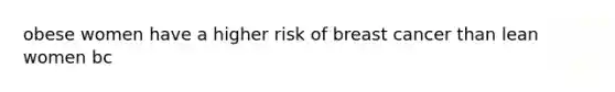 obese women have a higher risk of breast cancer than lean women bc