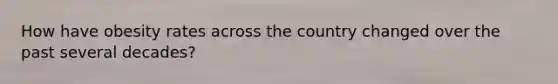 How have obesity rates across the country changed over the past several decades?