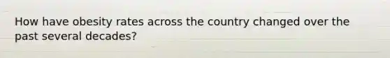 How have obesity rates across the country changed over the past several decades?