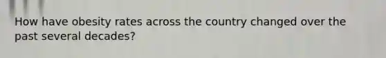 How have obesity rates across the country changed over the past several decades?