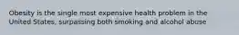 Obesity is the single most expensive health problem in the United States, surpassing both smoking and alcohol abuse