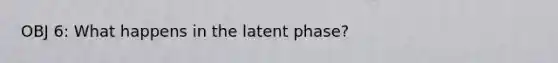 OBJ 6: What happens in the latent phase?