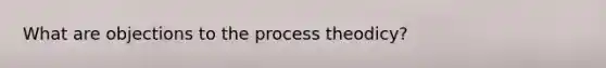 What are objections to the process theodicy?