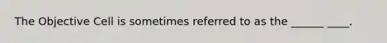 The Objective Cell is sometimes referred to as the ______ ____.