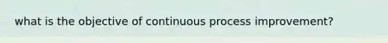 what is the objective of continuous process improvement?