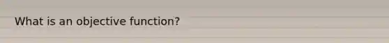 What is an objective function?