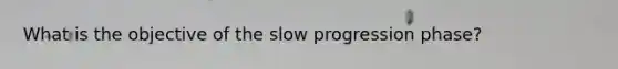 What is the objective of the slow progression phase?