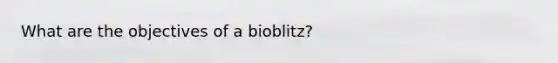 What are the objectives of a bioblitz?