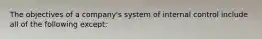 The objectives of a company's system of internal control include all of the following except: