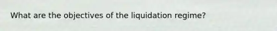 What are the objectives of the liquidation regime?