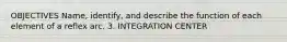 OBJECTIVES Name, identify, and describe the function of each element of a reflex arc. 3. INTEGRATION CENTER