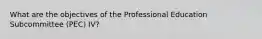 What are the objectives of the Professional Education Subcommittee (PEC) IV?