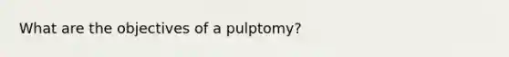 What are the objectives of a pulptomy?