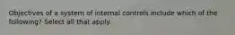 Objectives of a system of internal controls include which of the following? Select all that apply.