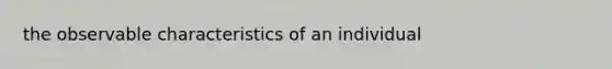 the observable characteristics of an individual