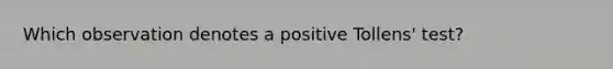 Which observation denotes a positive Tollens' test?