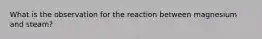 What is the observation for the reaction between magnesium and steam?