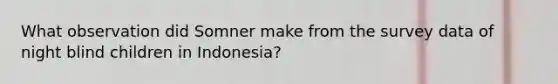 What observation did Somner make from the survey data of night blind children in Indonesia?