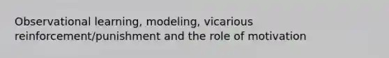 Observational learning, modeling, vicarious reinforcement/punishment and the role of motivation