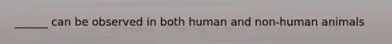 ______ can be observed in both human and non-human animals