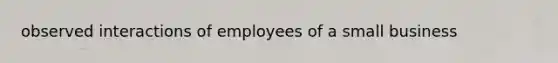 observed interactions of employees of a small business