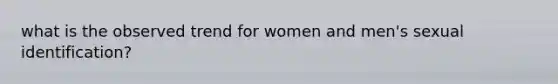 what is the observed trend for women and men's sexual identification?