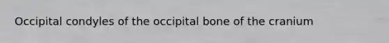 Occipital condyles of the occipital bone of the cranium