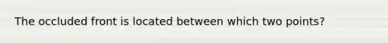 The occluded front is located between which two points?