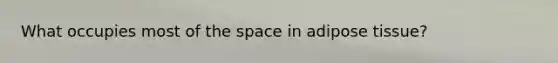 What occupies most of the space in adipose tissue?