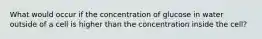 What would occur if the concentration of glucose in water outside of a cell is higher than the concentration inside the cell?