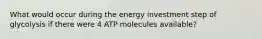 What would occur during the energy investment step of glycolysis if there were 4 ATP molecules available?