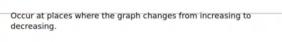 Occur at places where the graph changes from increasing to decreasing.